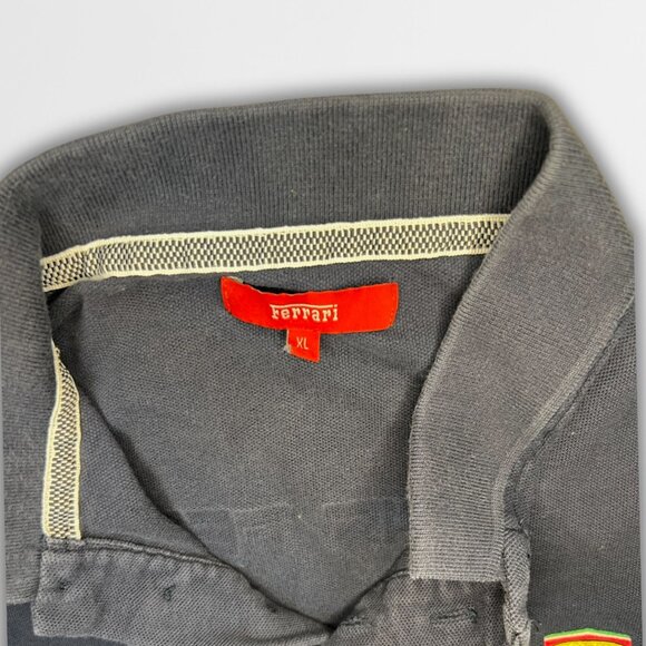 Ferrari Scuderia Polo Shirt XL Navy Cotton Mens Classic Logo Design - Picture 5 of 5